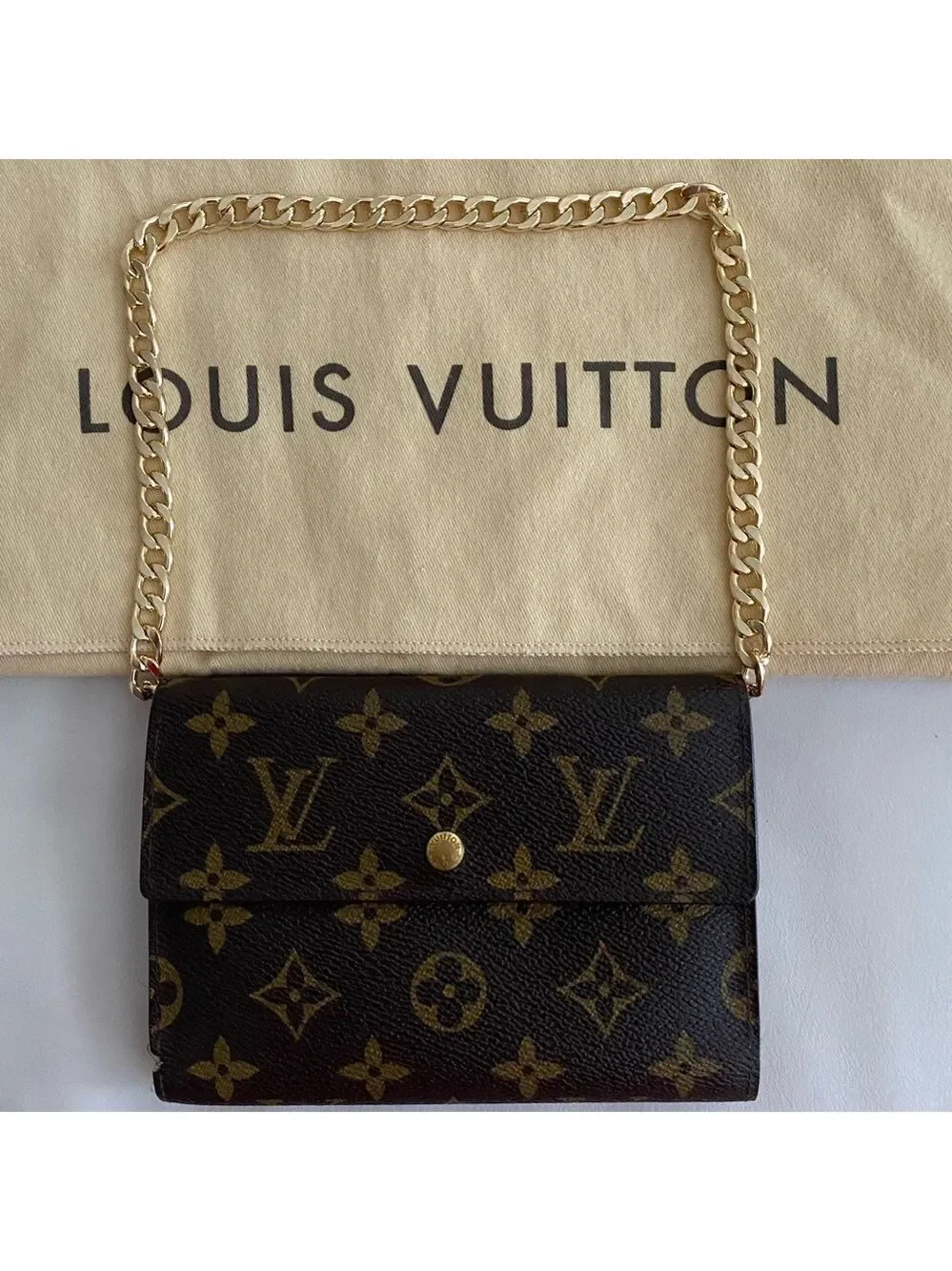 Vintage Louis Vuitton Monogram Wallet Purse SP1918 w/ Chain/Made in France - Picture 2 of 8